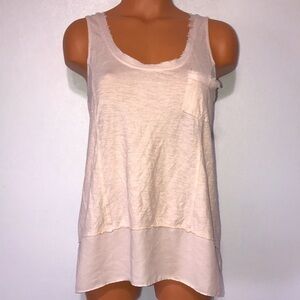 Pure + Good Distressed Pink Tank Top Size Xtra Small